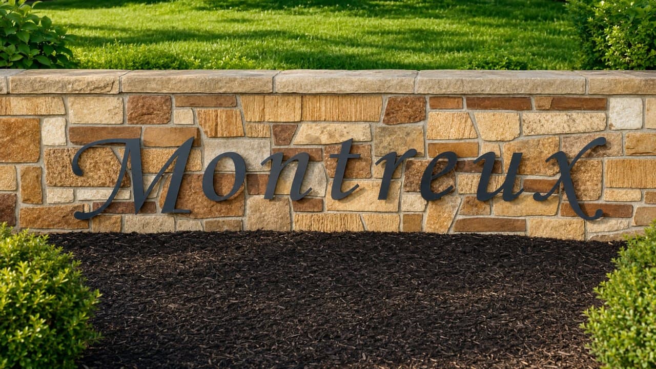 Community entrance sign for Montreux