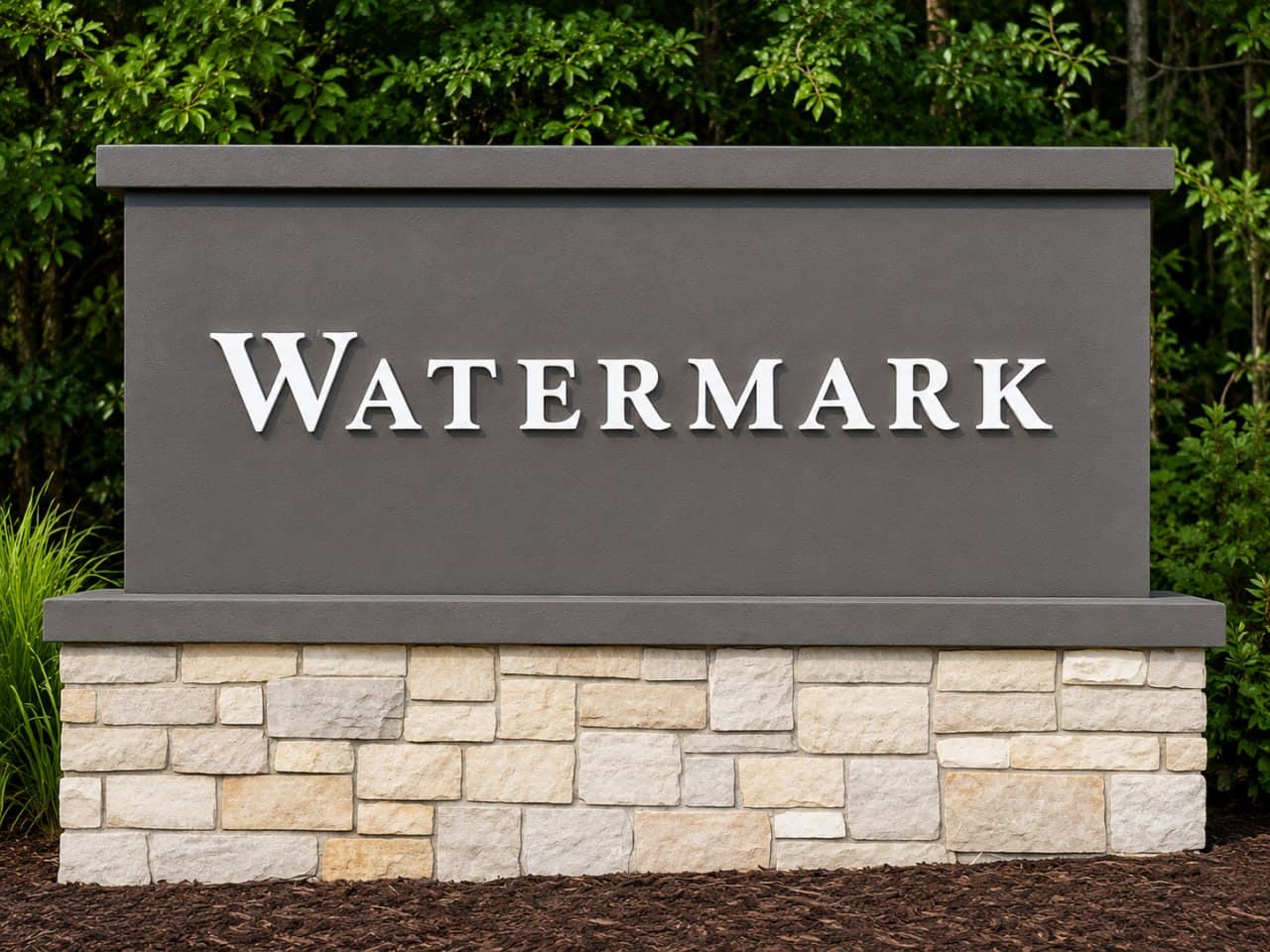 Community entrance sign for Watermark