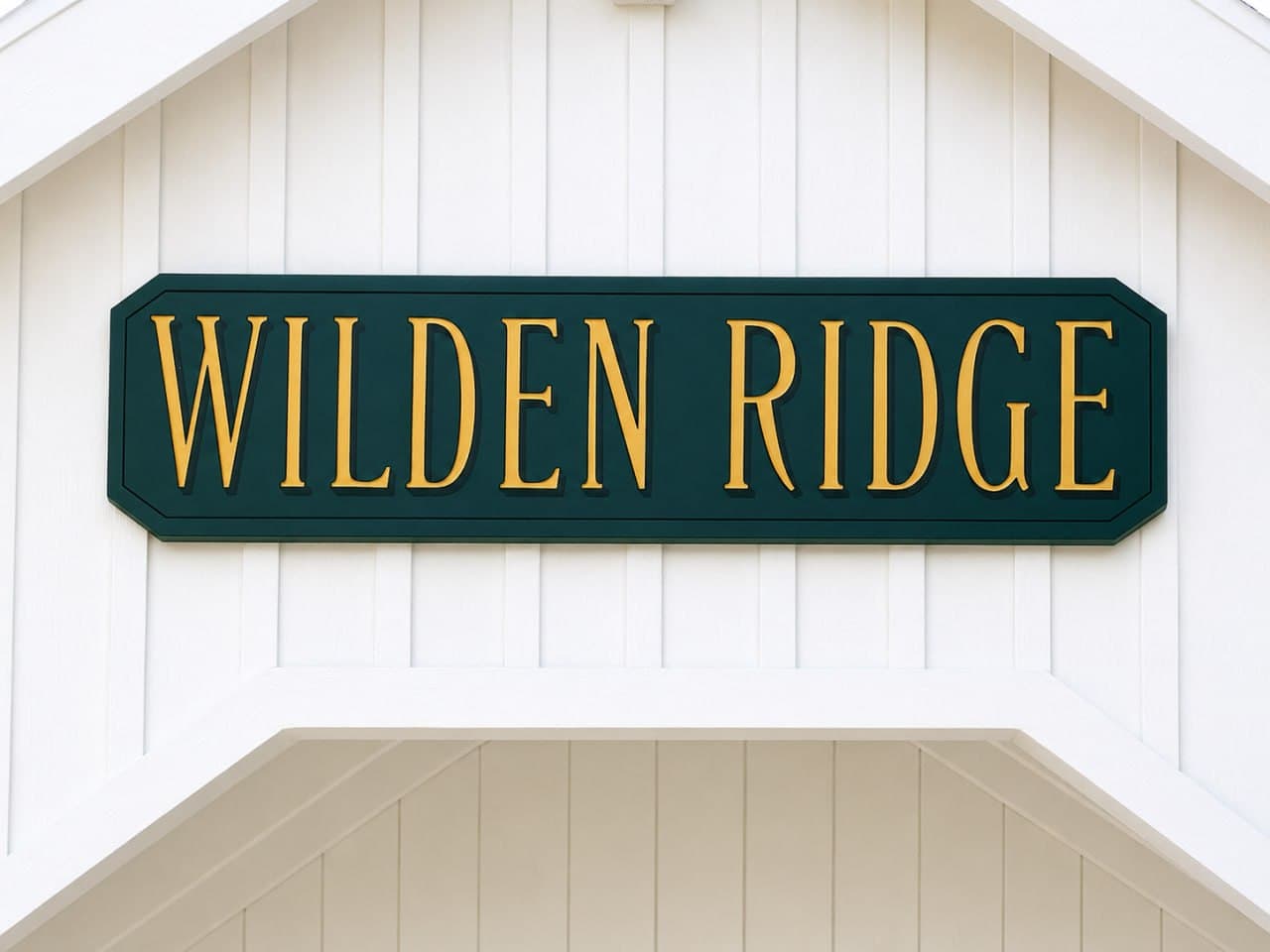 Community entrance sign for Wilden Ridge